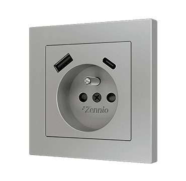 ZS55 – Tomada francesa com USB C + A