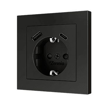 ZS55 – Tomada Schuko com USB C + A